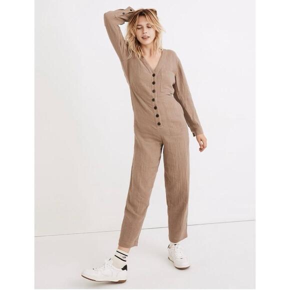 Madewell Pants - Madewell Lightspun Stitched-Pocket Coverall Jumpsuit Women’s Size L